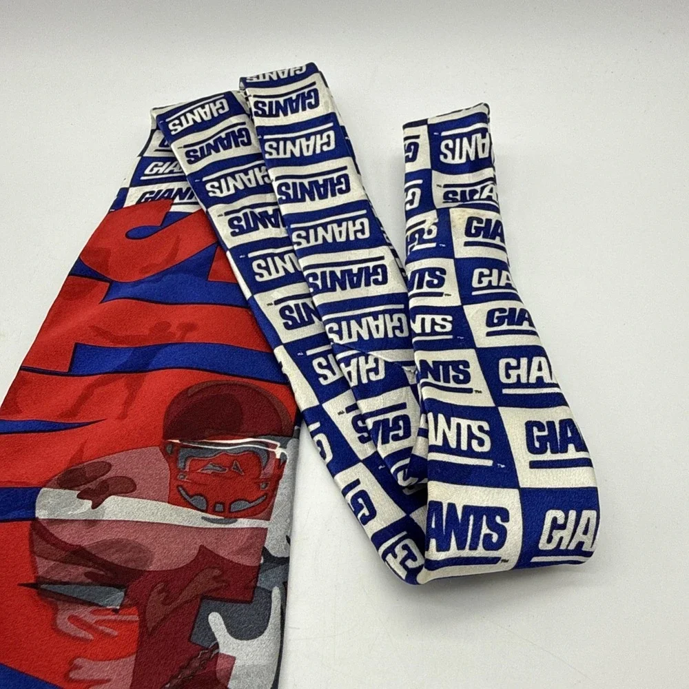 New‎ York Giants Team NFL Silk Necktie Ralph Marlin 1993 Retro G-Men Tie Vintage